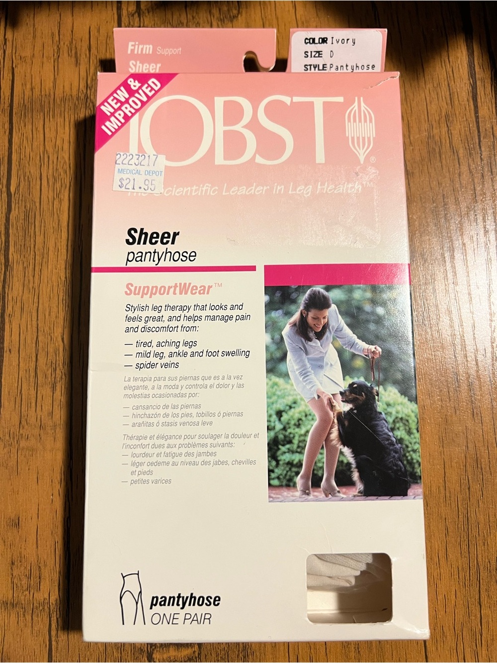 NWT Jobst Firm Support Compression Sheer Pantyhose Ivory Color - Size D Large